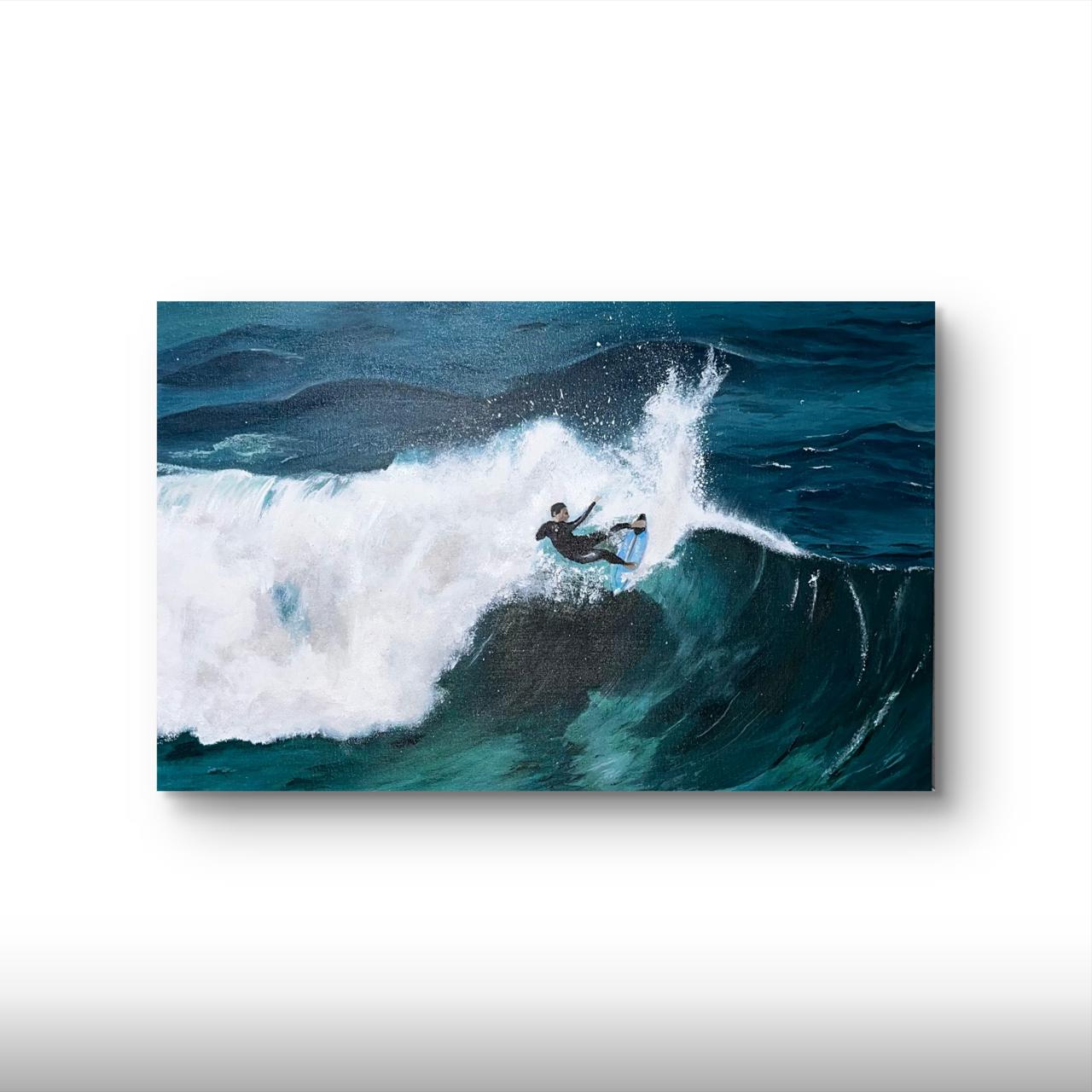 Tela Surf, pintura acrílica 40×60 cm, Renarte Rio de Janeiro