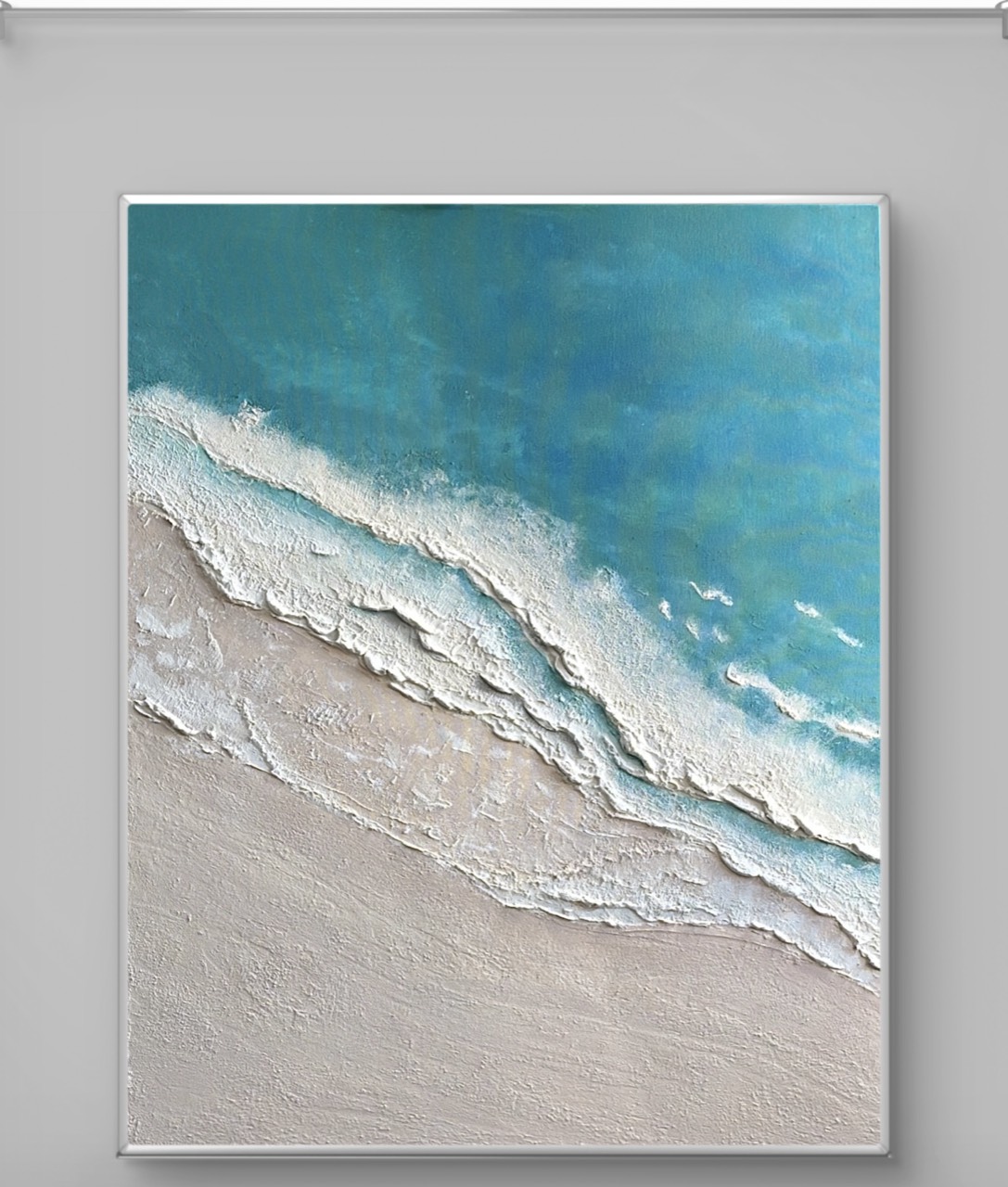 Tela Mar texturado, pintura acrílica 90×60 cm, Renarte Rio de Janeiro